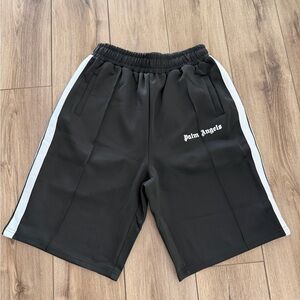 Palm Angels Black and White Athletic Shorts